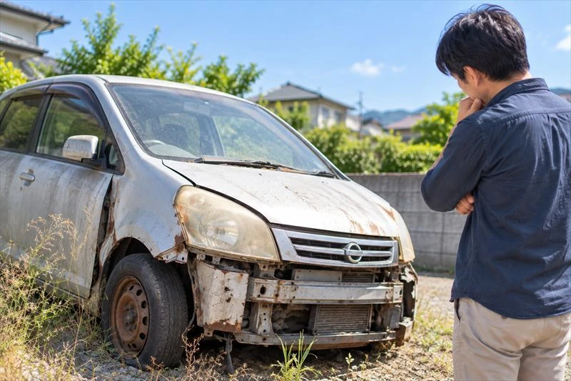 福山市で廃車を検討している動かない車の買取イメージ