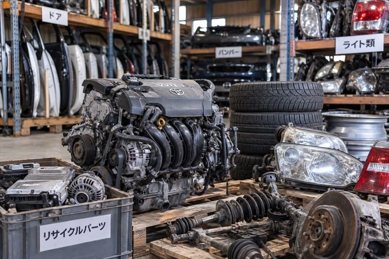 不動車から取り外した自動車部品にも価値があることを示すイメージ