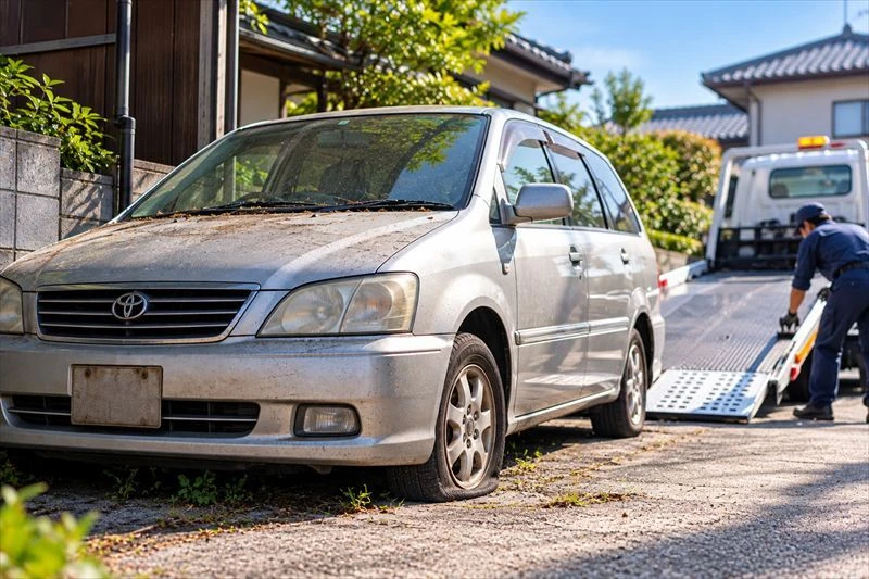 福山市で相続した車検切れ・不動車の引き取りを準備するイメージ